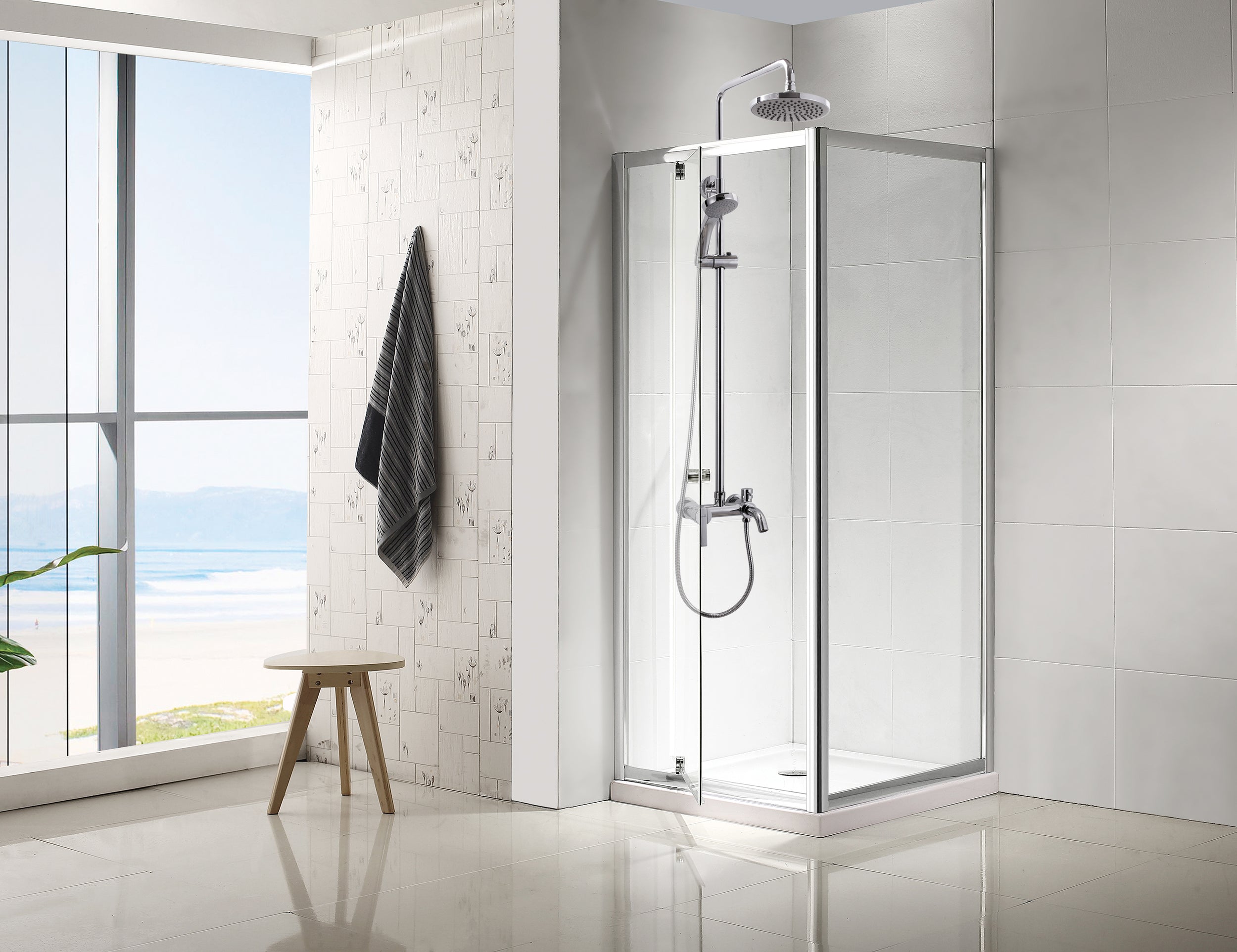 Aquavive - Inloopdouche Zanzibar 90 x 190CM - Chroom Profiel - 5 mm Helder Glas