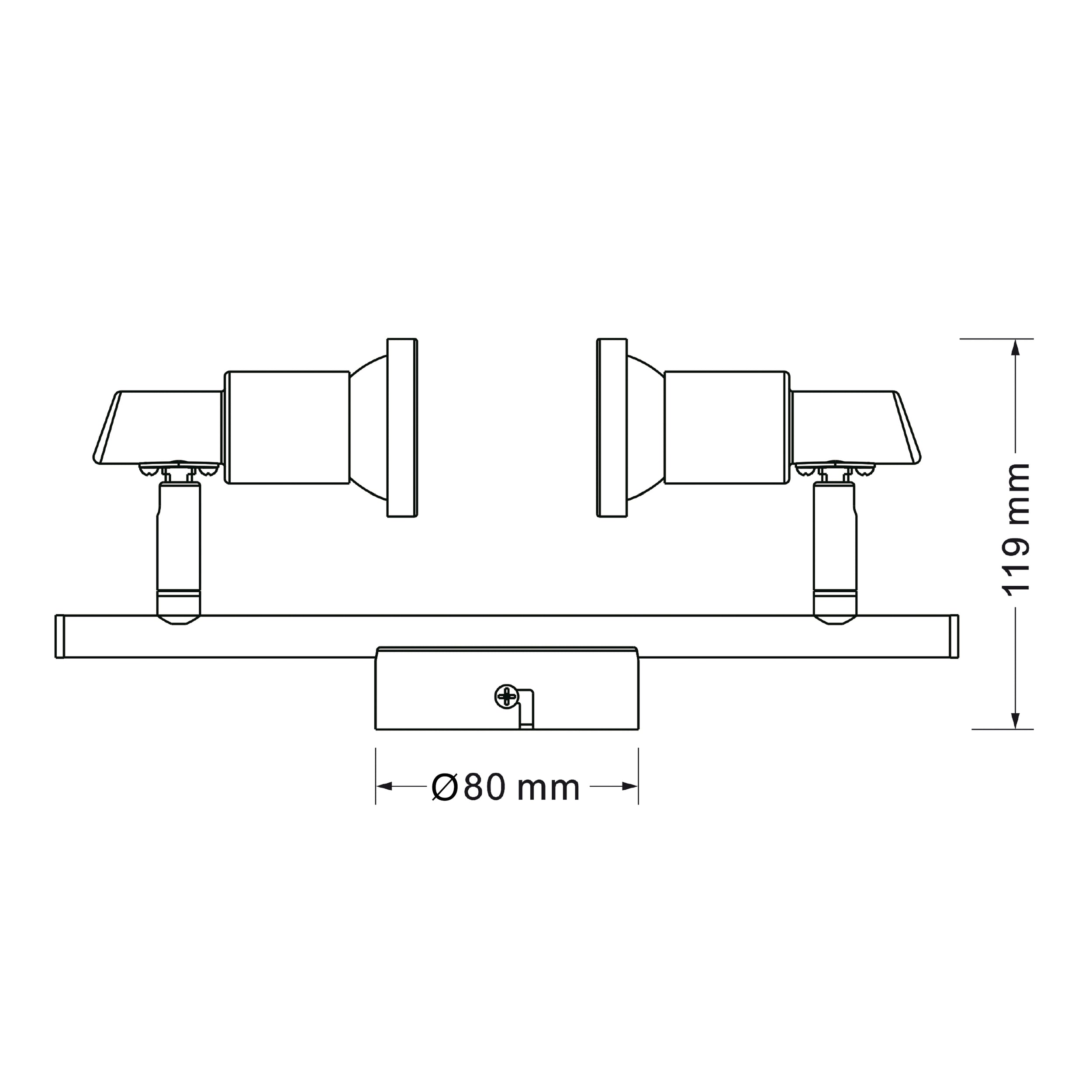 Baseline plafondspot Torino chroom 2xGU10 5W