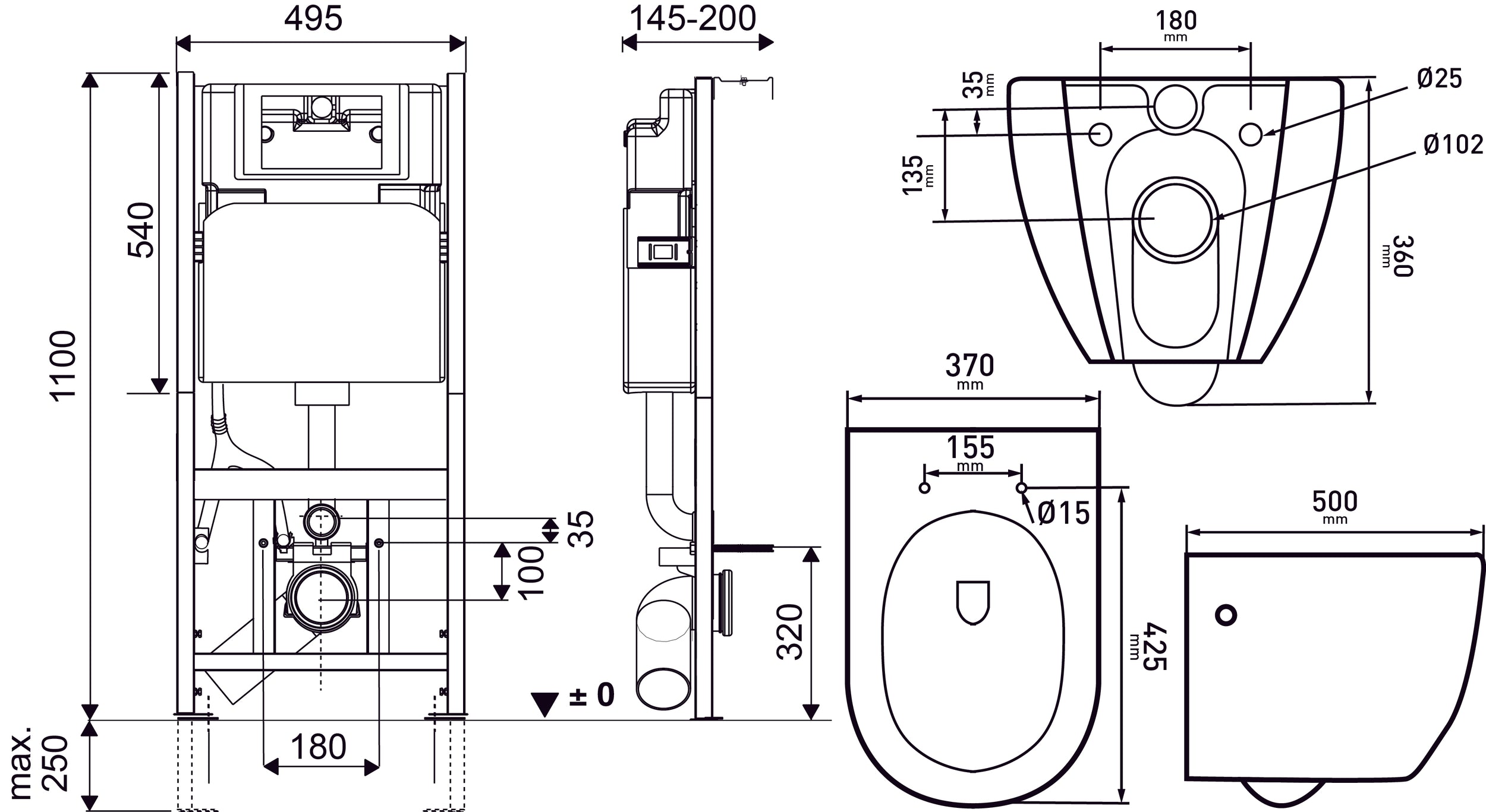 Van Marcke inbouwreservoir set Design | Geberit spoeltechniek | Soft-close toiletzitting | Randloos toiletpot