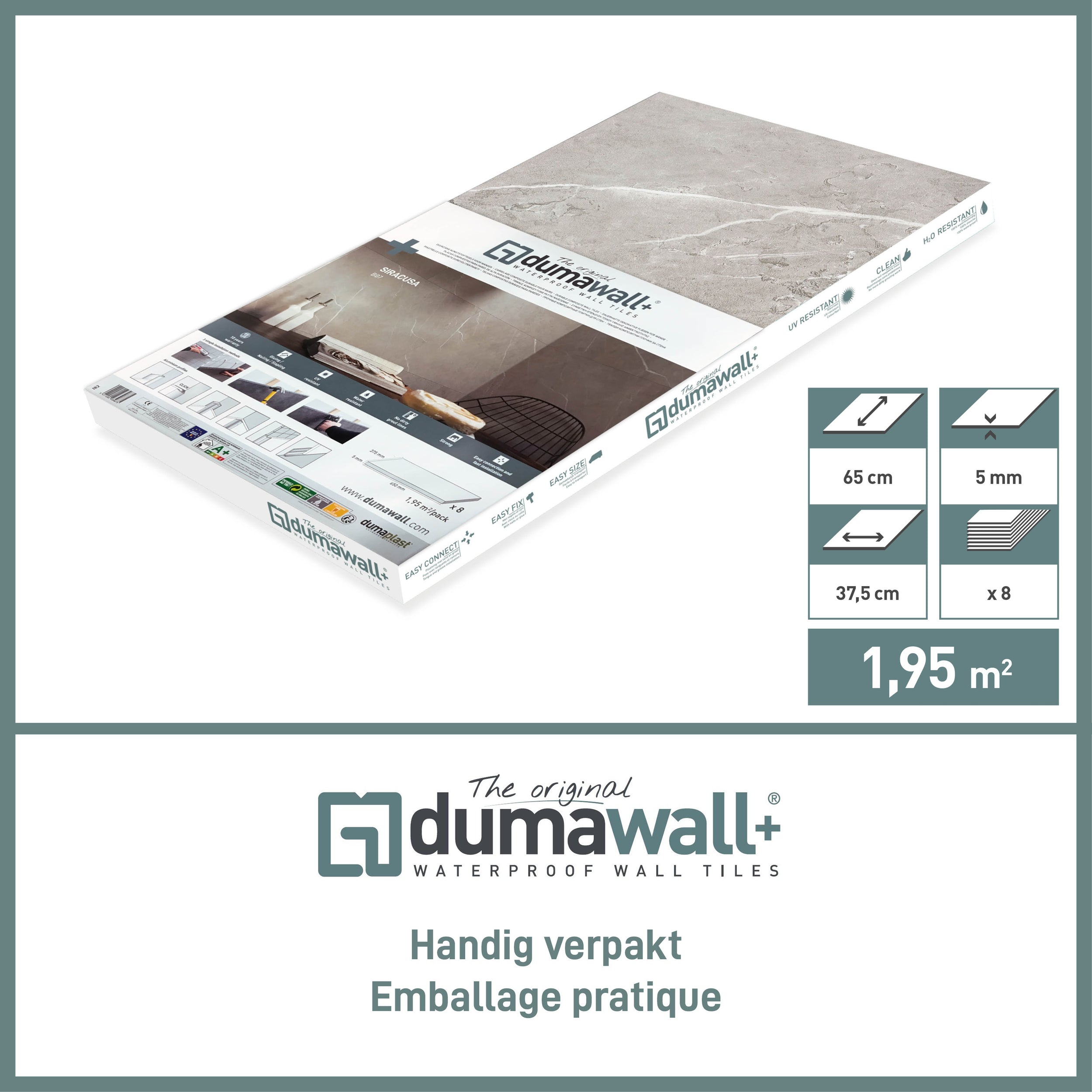 Dumaplast wandbekleding Dumawall+ Cloudy White 37,5x65cm