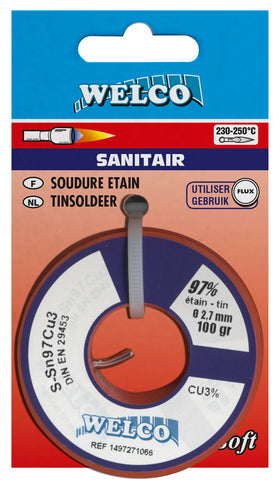 Welco zachtsoldeer voor sanitair 97% tin 100gr