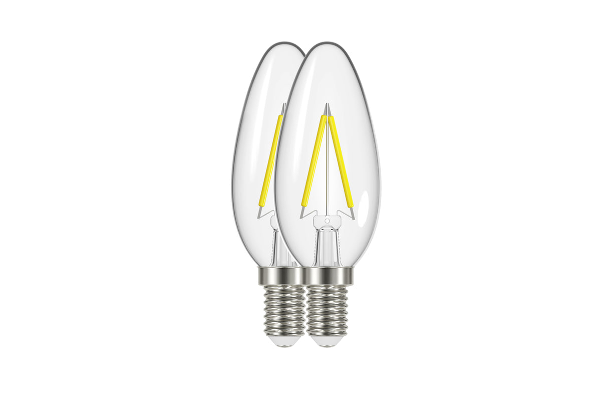 Prolight ledfilamentlamp kaars warm wit E14 2,6W 2 stuks
