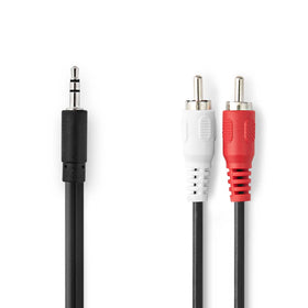 Nedis stereo-audiokabel Fresh Green Box 3,5mm mannelijk - 2x RCA mannelijk 2m zwart