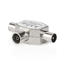 Nedis satelliet- en antenne-adapter Fresh Green Box 2x coax mannelijk - IEC (coax) vrouwelijk zilver