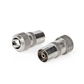 Nedis coax connector IEC Fresh Green Box recht - vrouwelijk zilver