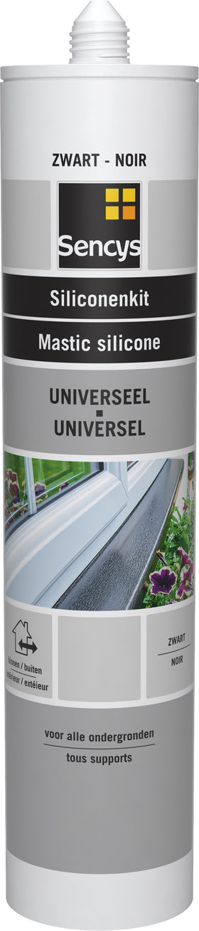 Sencys siliconenkit universeel zwart 310ml