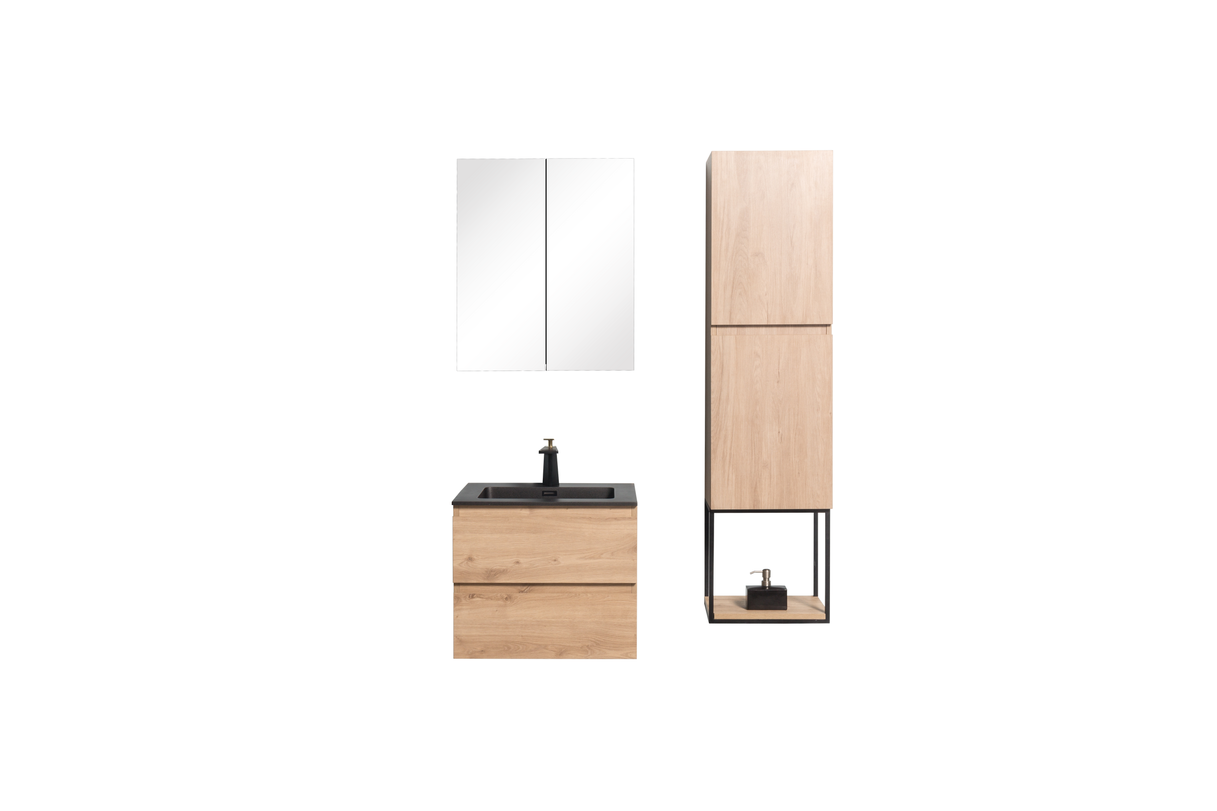 Aquazuro spiegelkast Napoli 60cm scandinavische eik
