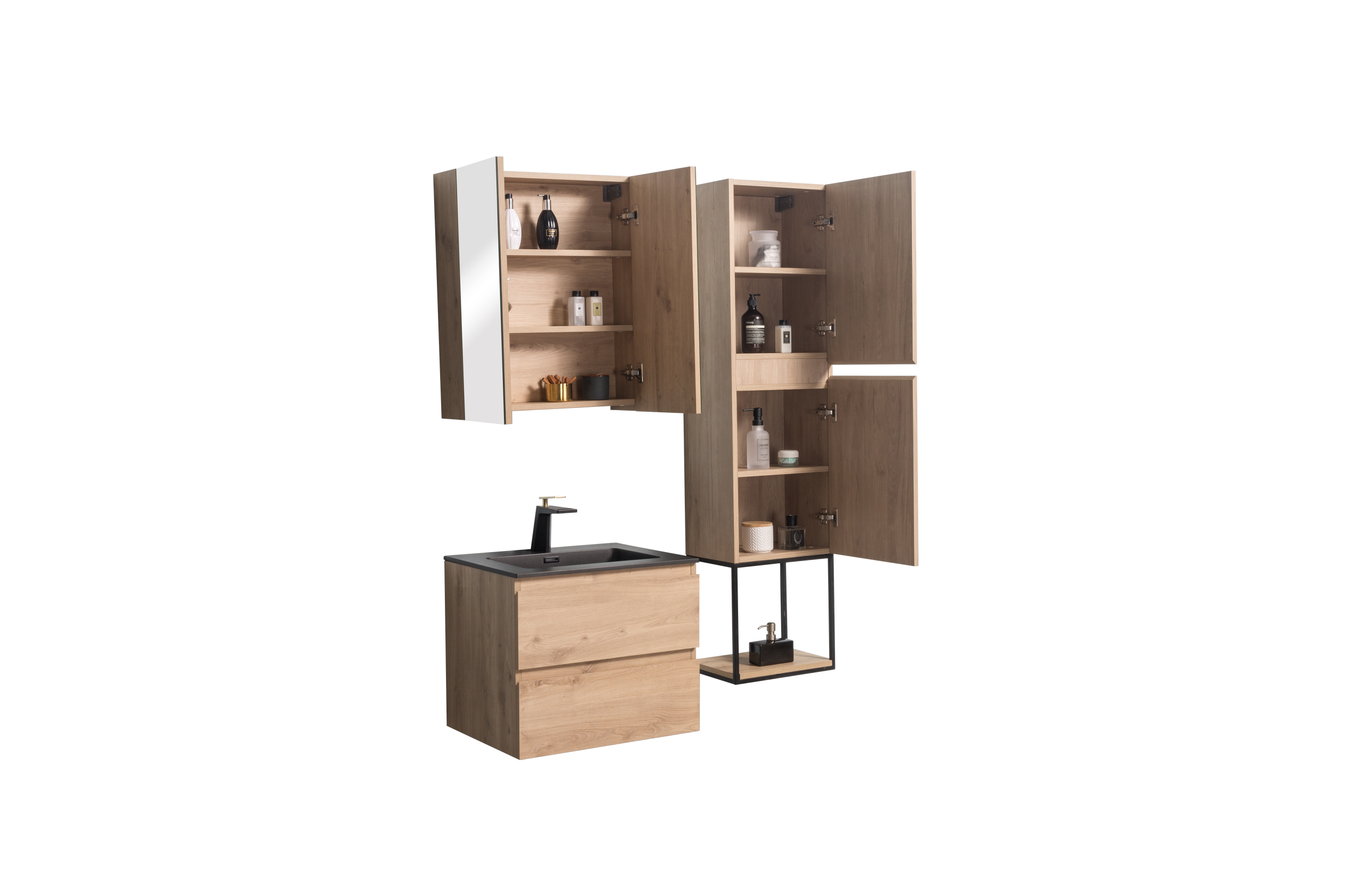 Aquazuro spiegelkast Napoli 60cm scandinavische eik