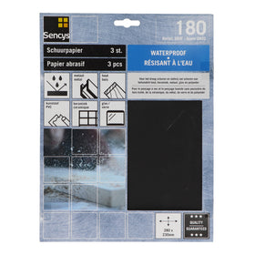 Sencys schuurvel wet & dry S/C 230x280mm P180 3st