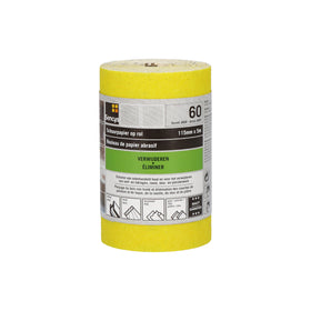 Sencys schuurrol papier geel A/O 115mm x 5m P60