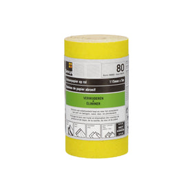 Sencys schuurrol geel A/O 115mm x 5m P80