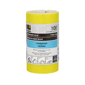 Sencys schuurrol geel A/O 115mm x 5m P100