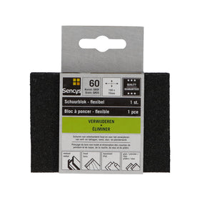 Sencys Schuurblok P60 70x100x25mm zwart