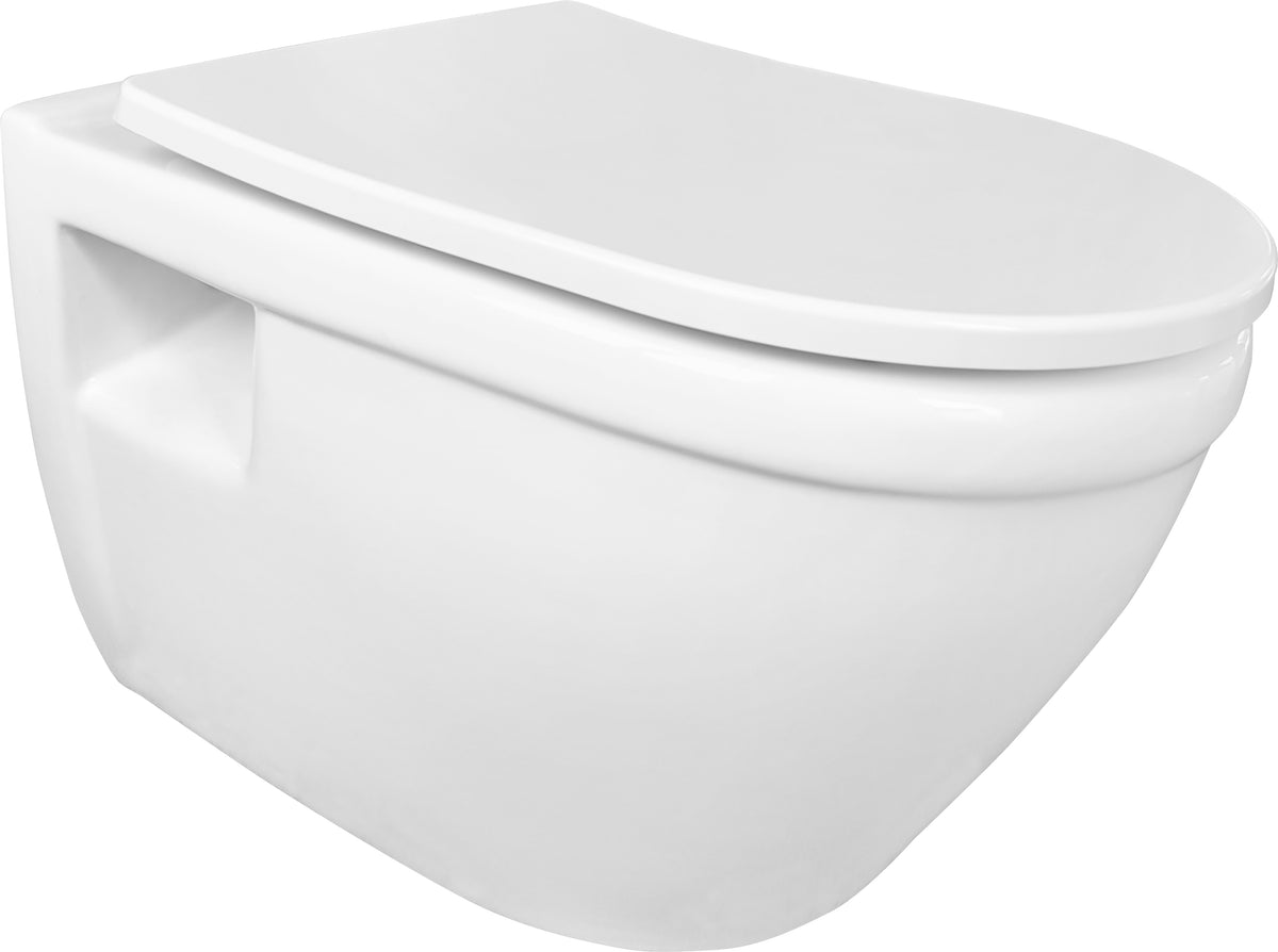 Aquavive hangtoilet Foglia wit | Soft-close & Quick release toiletzitting | Randloos toiletpot