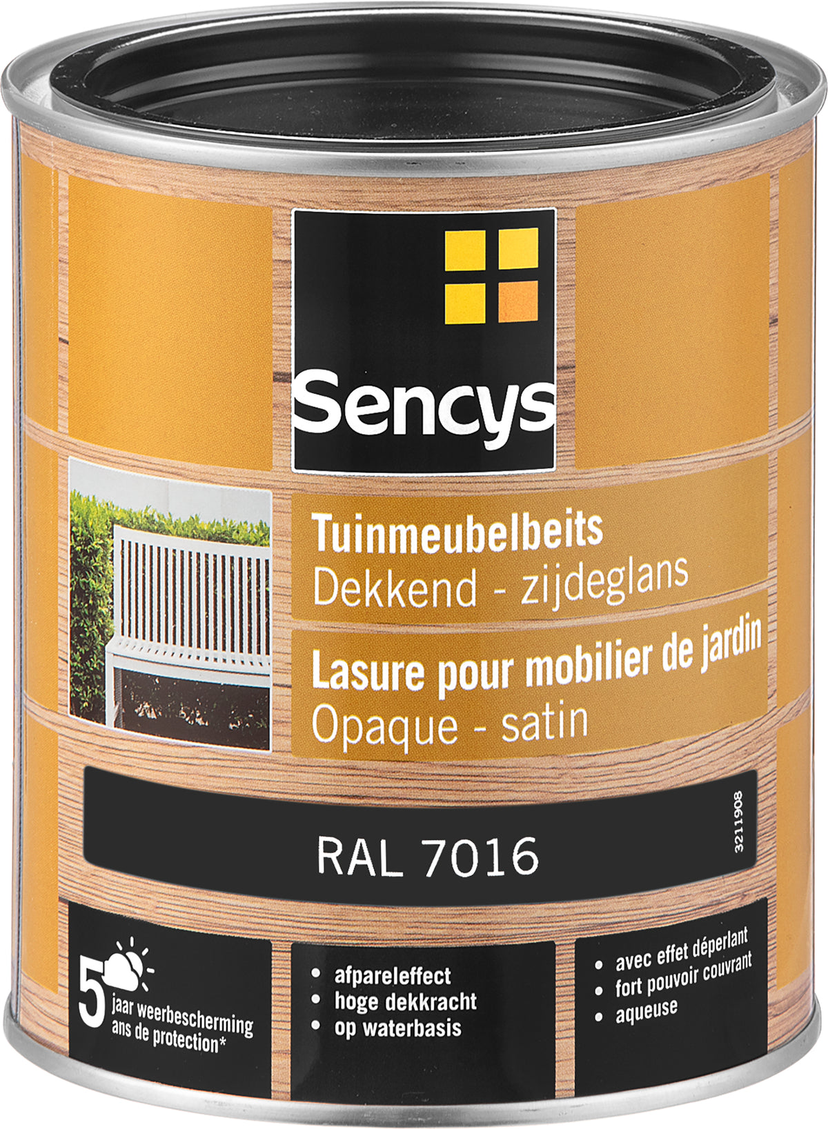 Sencys tuinmeubelbeits dekkend RAL7016 750ml
