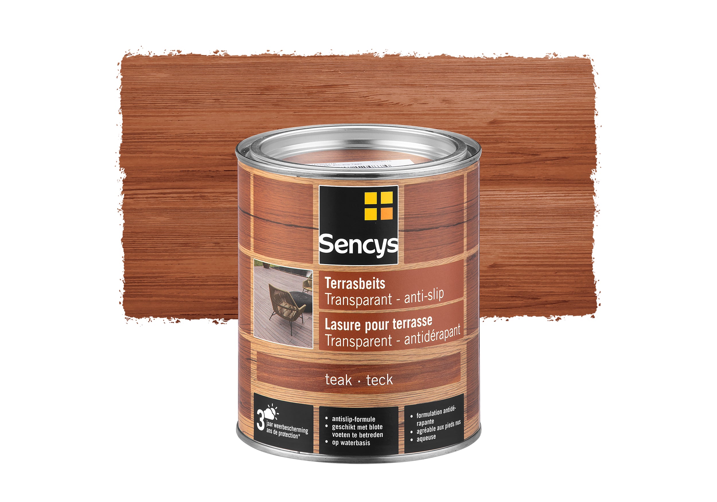 Sencys terrasbeits anti-slip teak 750ml