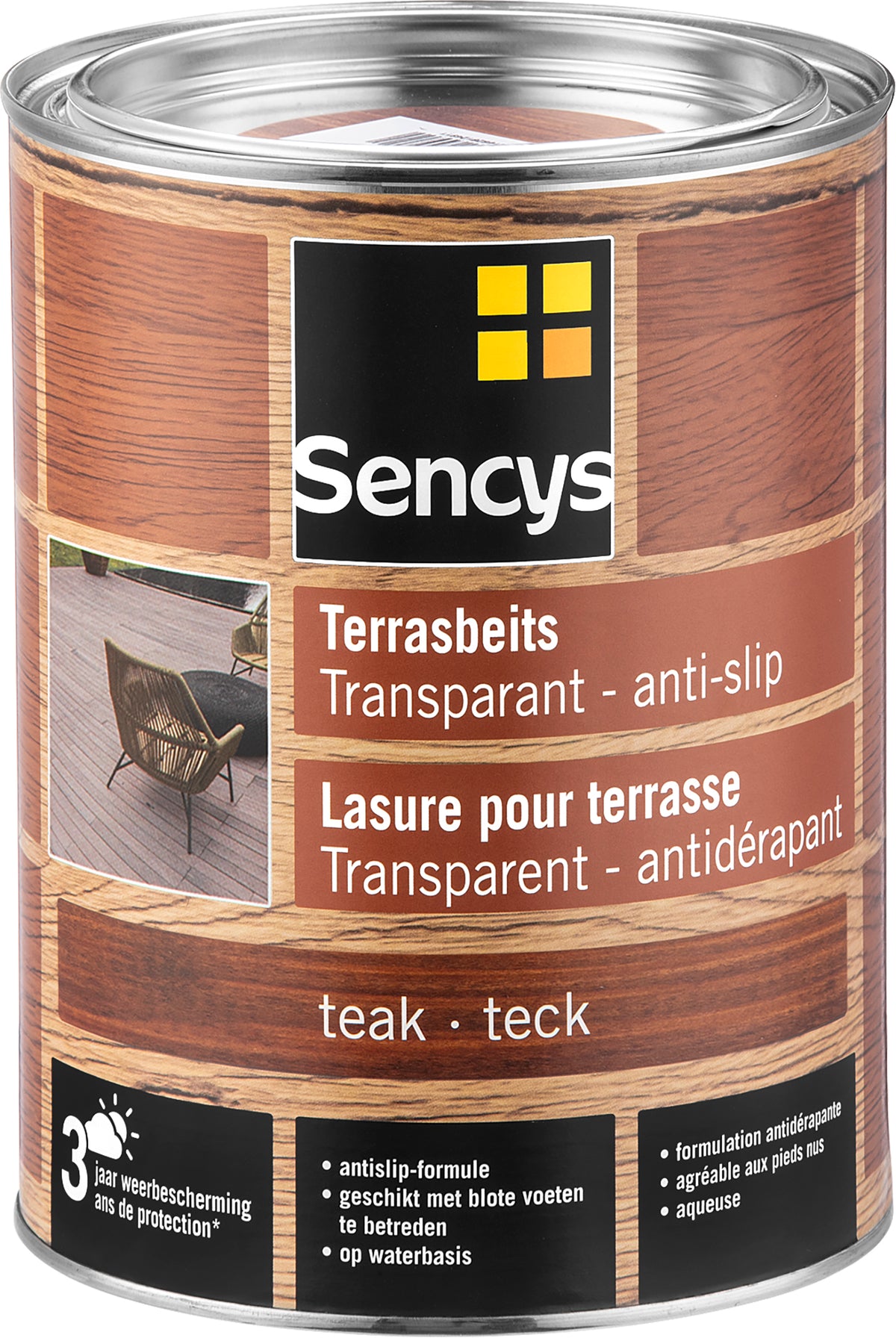 Sencys terrasbeits anti-slip teak 2,5L