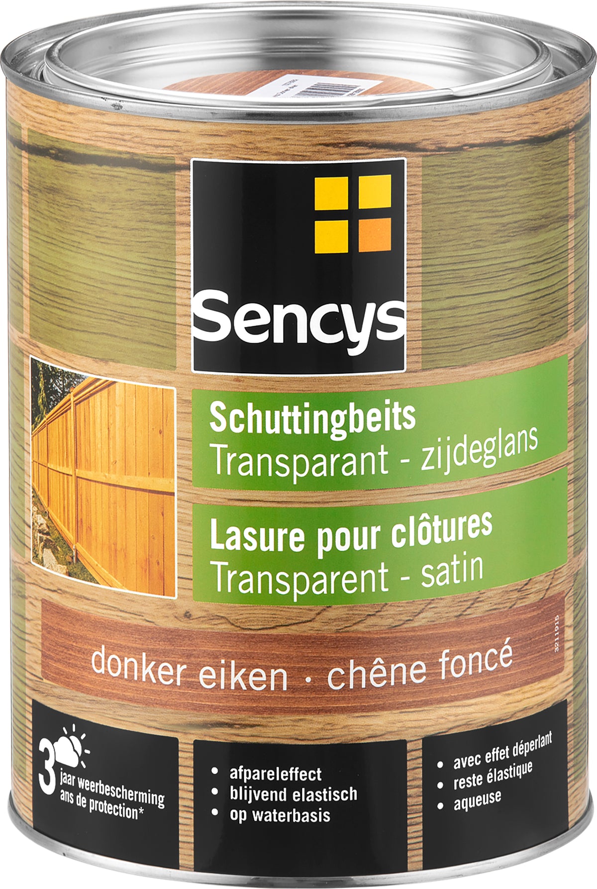 Sencys schuttingbeits transparant donker eiken 2,5L