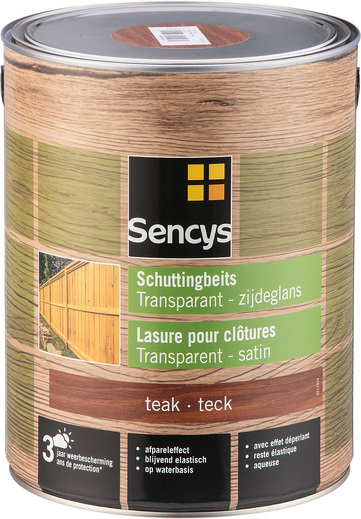 Sencys schuttingbeits transparant teak 5L