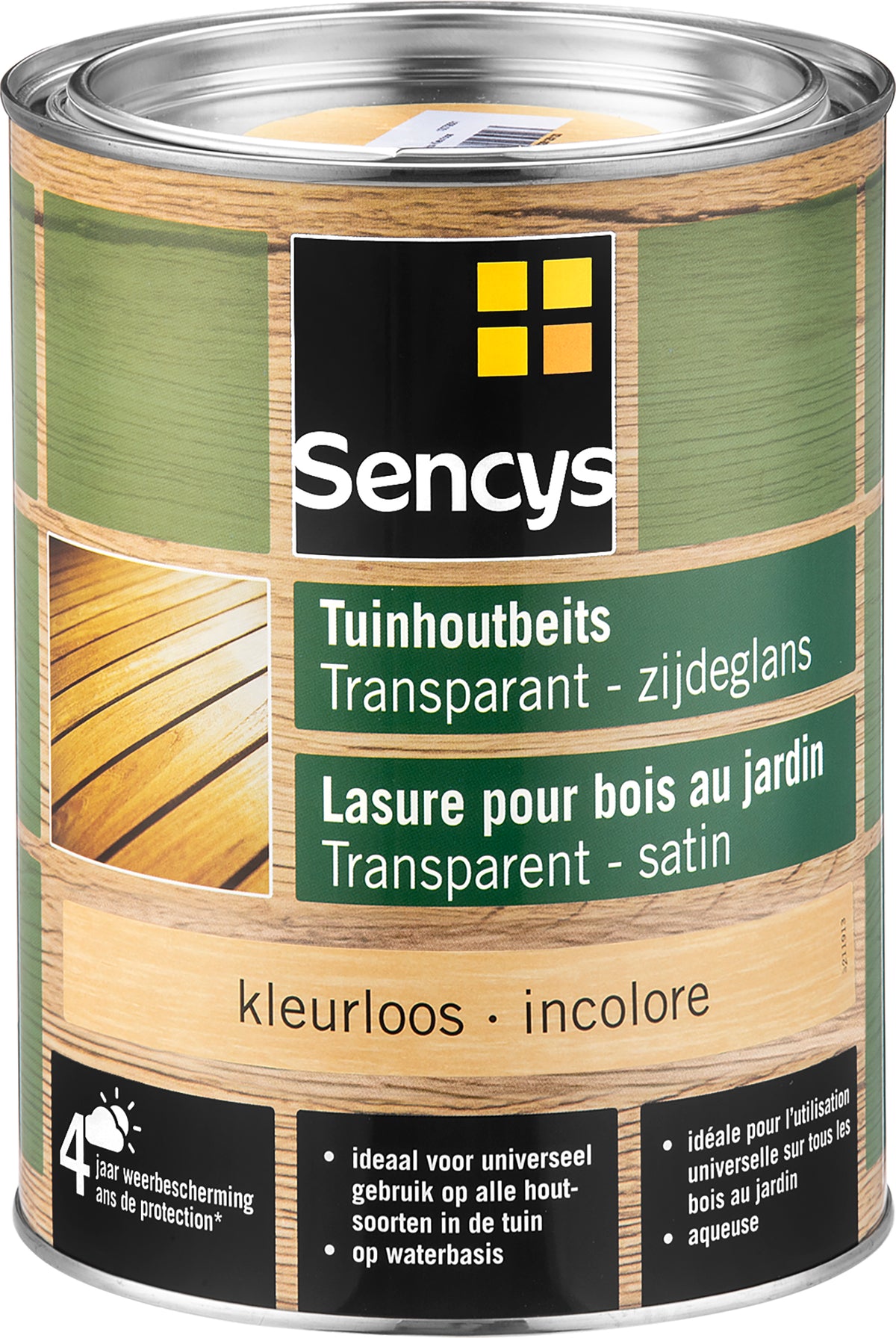 Sencys tuinhoutbeits semi-transparant kleurloos 2,5L