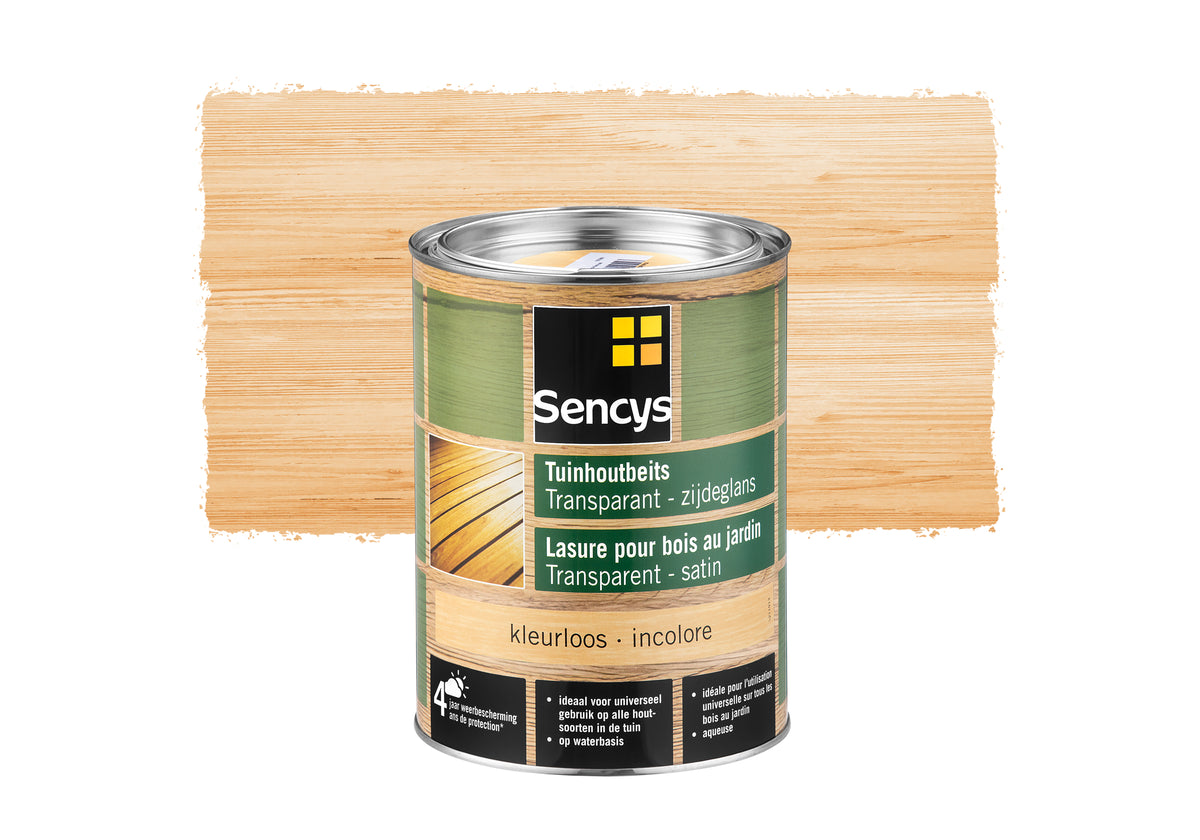 Sencys tuinhoutbeits semi-transparant kleurloos 2,5L