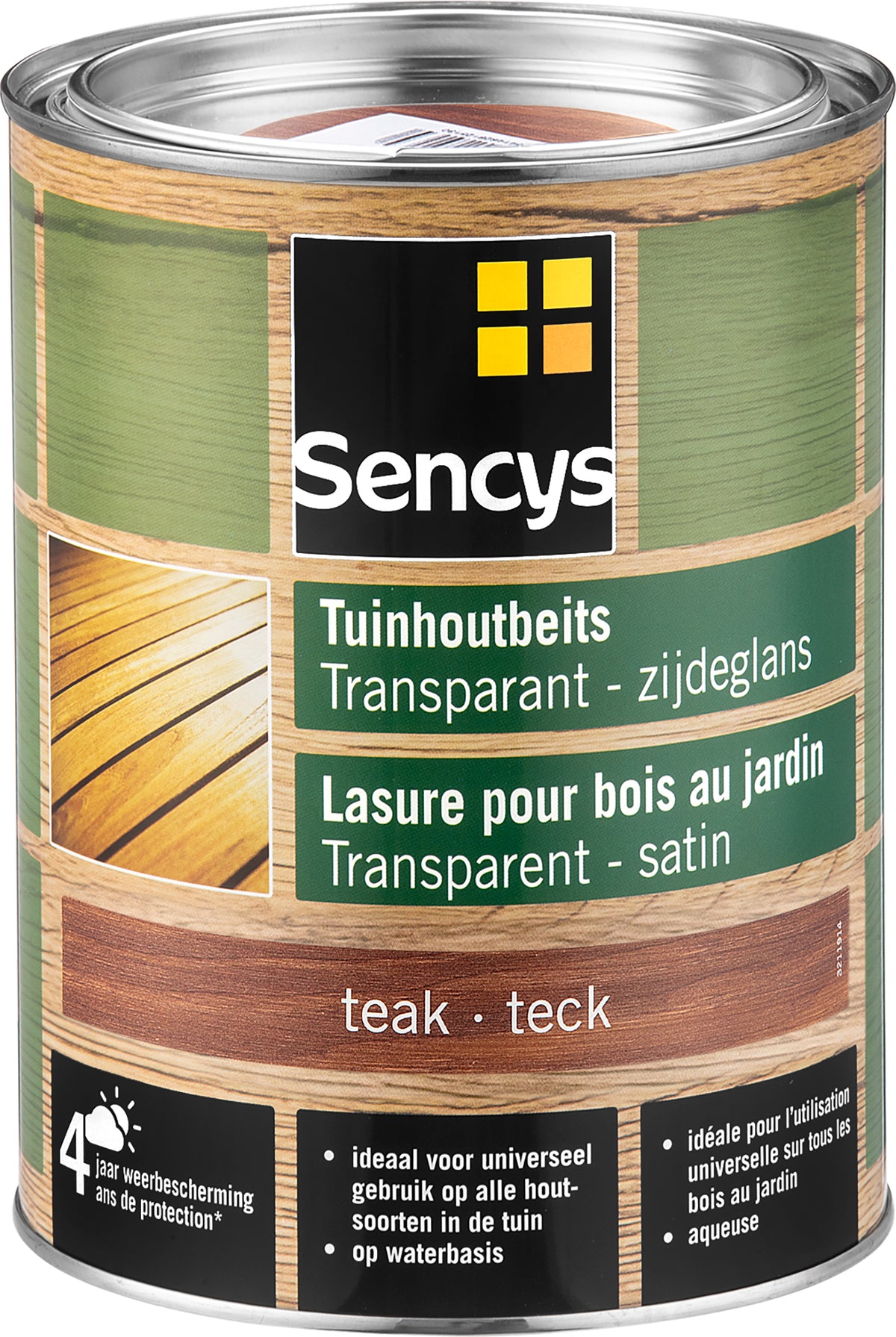 Sencys tuinhoutbeits semi-transparant teak 2,5L