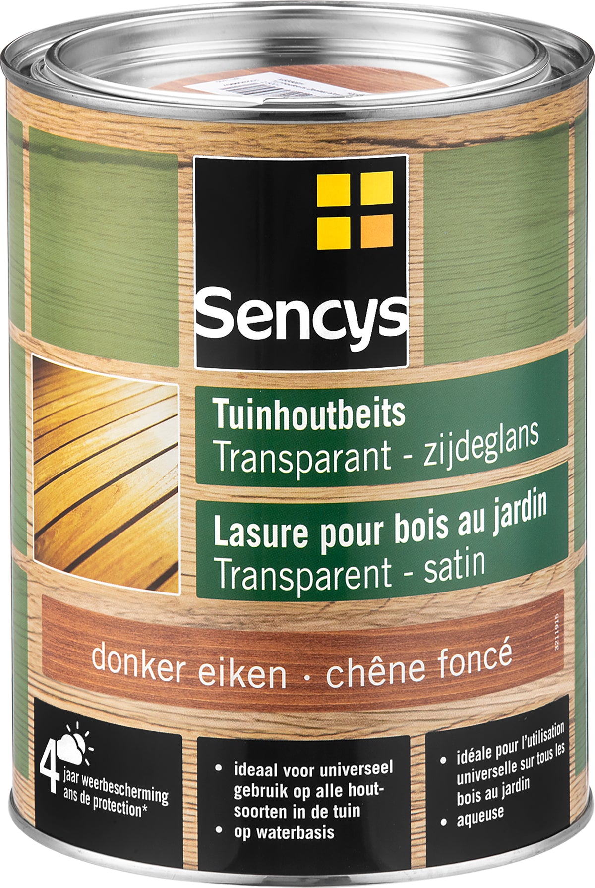 Sencys tuinhoutbeits semi-transparant donker eiken 2,5L