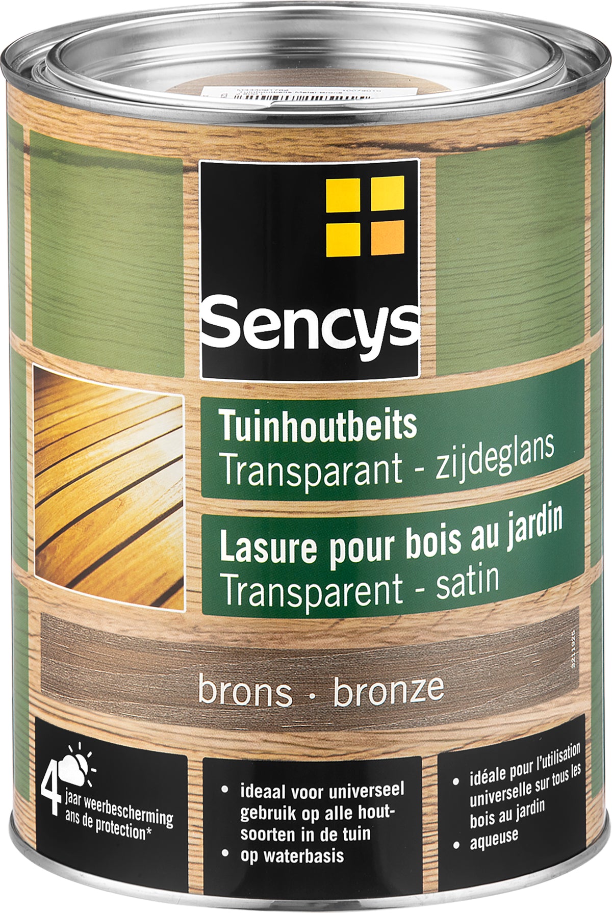 Sencys tuinhoutbeits semi-transparant metal bronze 2,5L