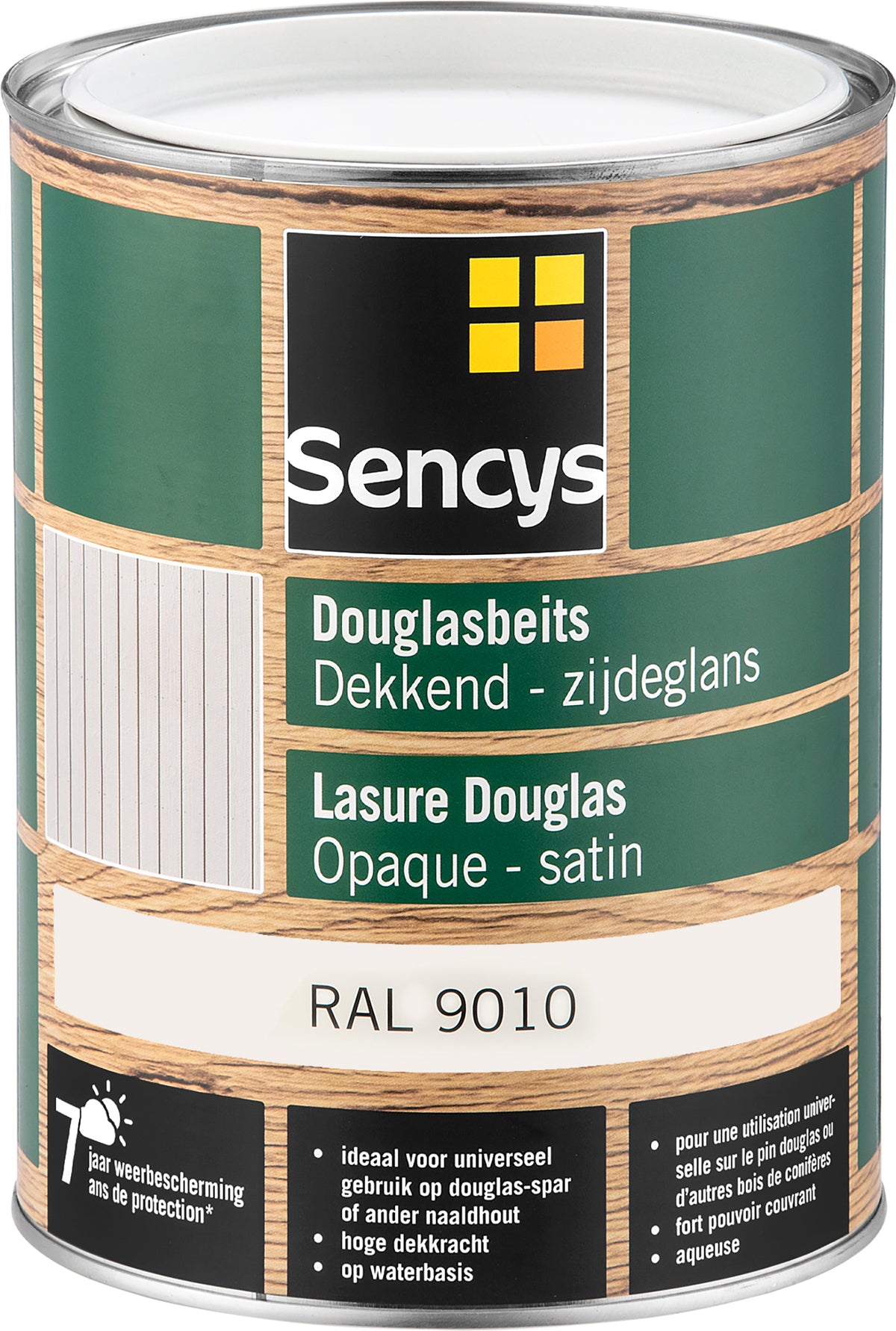Sencys beits douglas hout dekkend RAL9010 2,5L