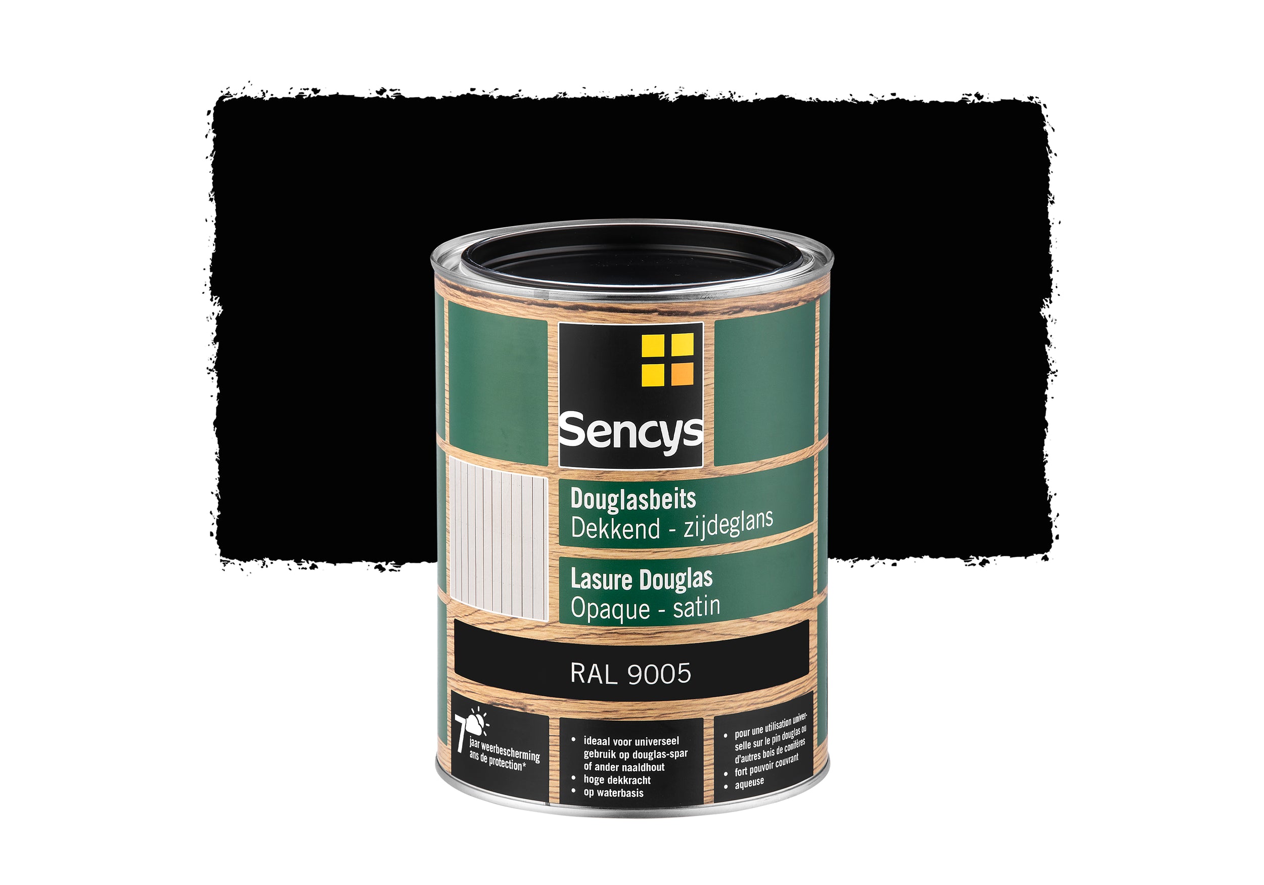 Sencys beits douglas hout dekkend RAL9005 2,5L