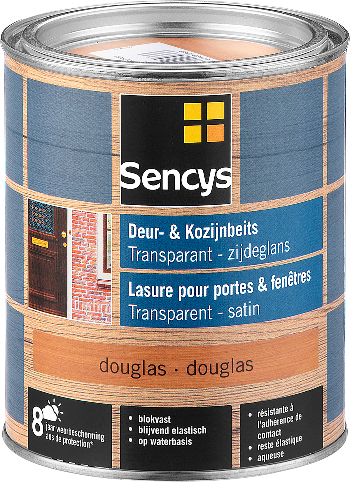 Sencys beits ramen en deuren semi-transparant zijdeglans douglas 0,75L