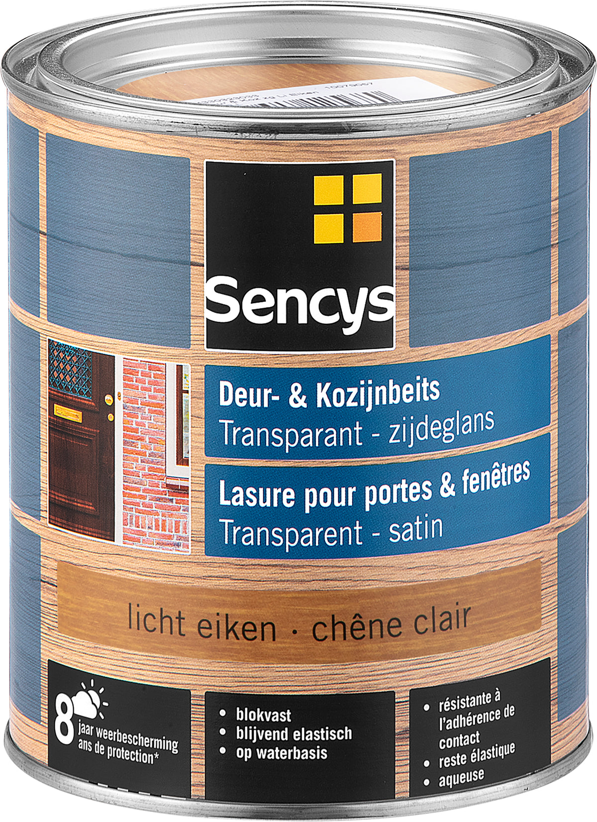 Sencys beits ramen en deuren semi-transparant zijdeglans lichte eiken 0,75L