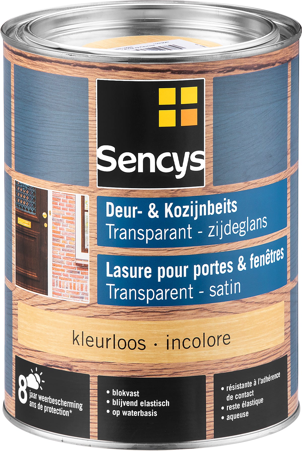 Sencys beits ramen en deuren semi-transparant zijdeglans kleurloos 2,5L