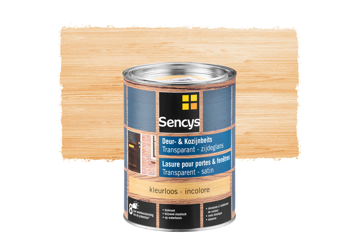 Sencys beits ramen en deuren semi-transparant zijdeglans kleurloos 2,5L