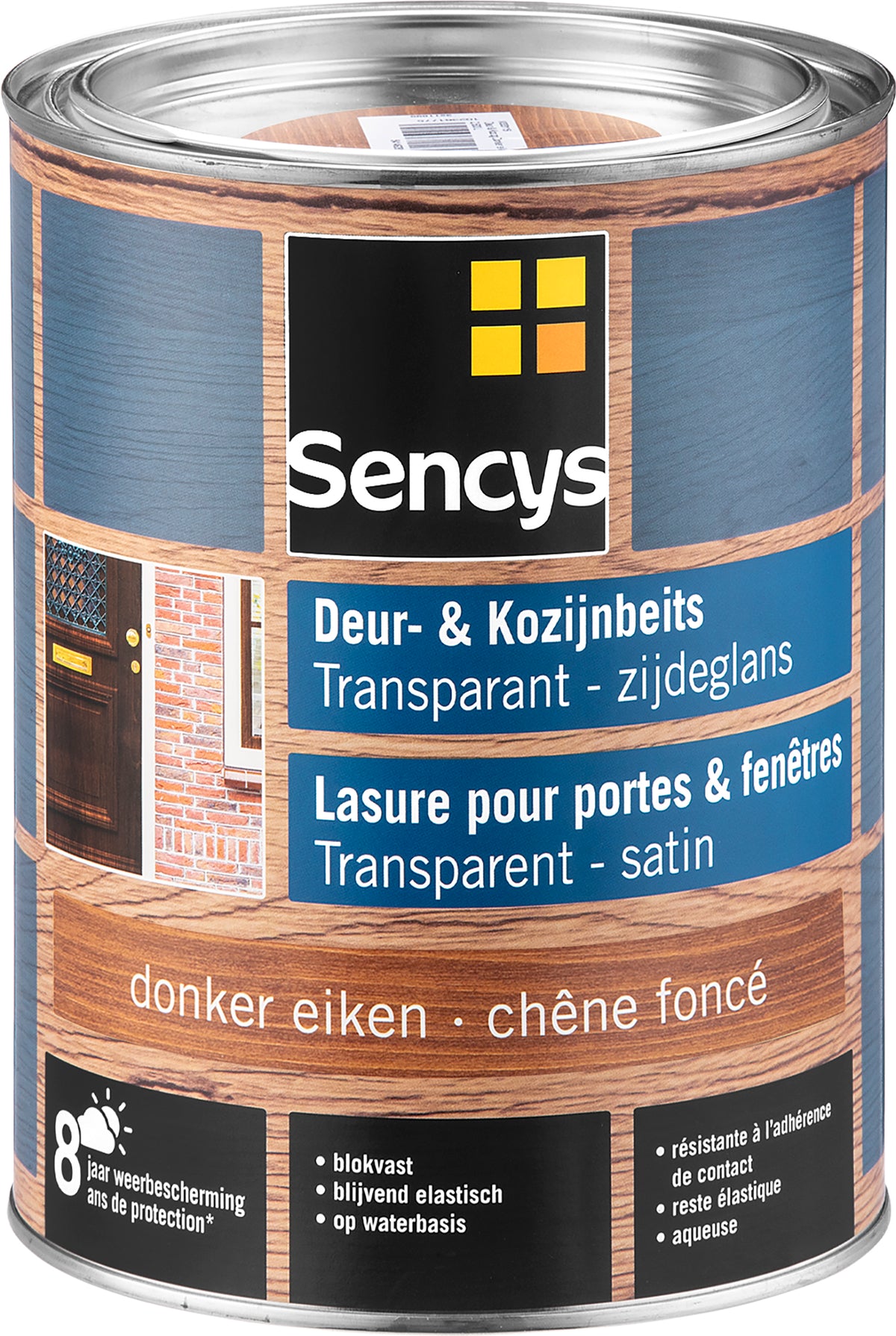 Sencys beits ramen en deuren semi-transparant zijdeglans donker eiken 2,5L