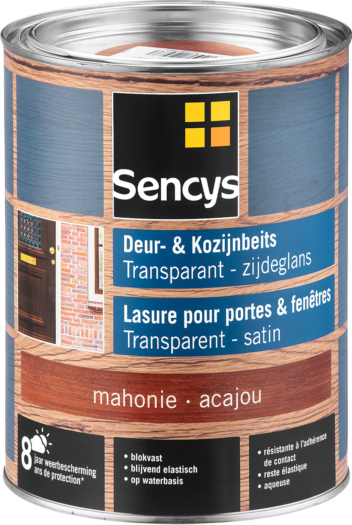 Sencys beits ramen en deuren semi-transparant zijdeglans mahonie 2,5L