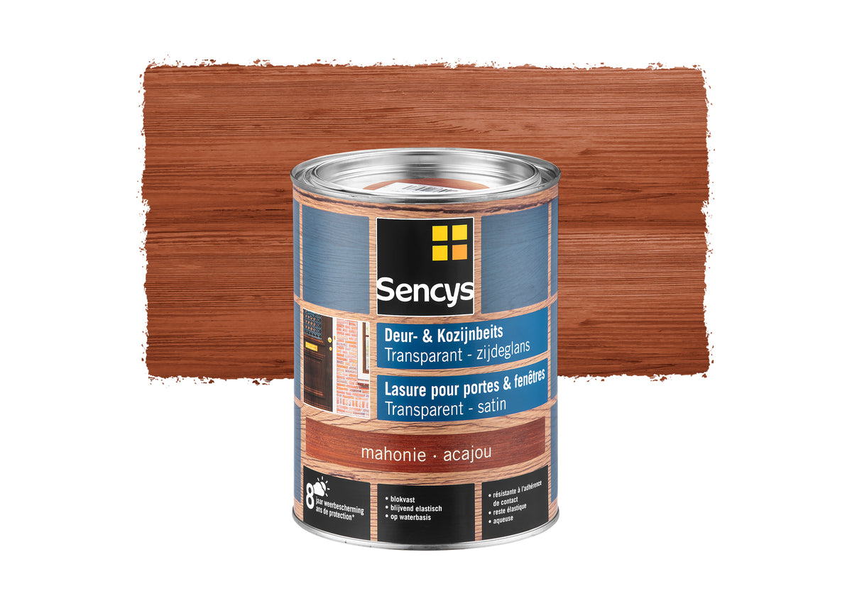 Sencys beits ramen en deuren semi-transparant zijdeglans mahonie 2,5L
