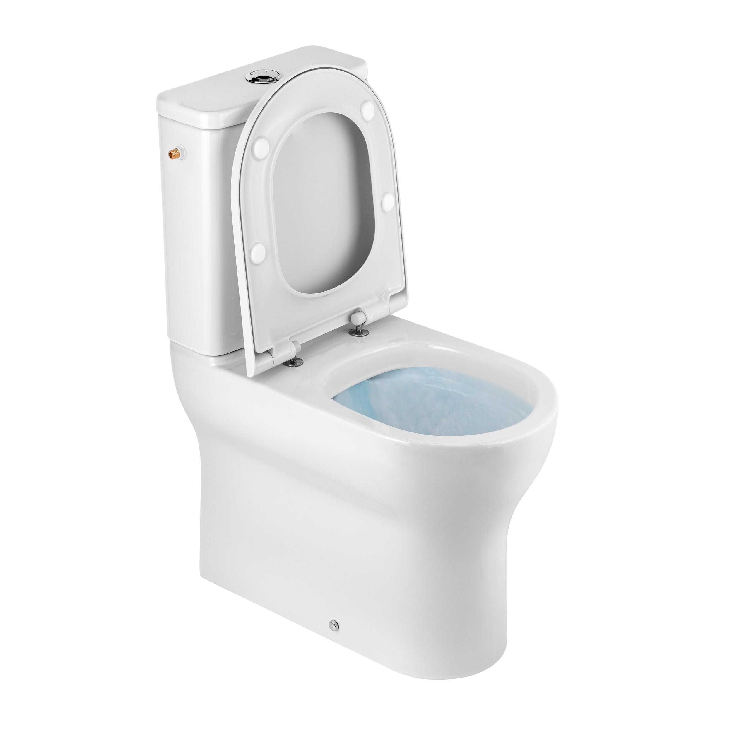 Aquavive duoblok toilet| Universele afvoer| Randloos | Verhoogd +7cm | wit