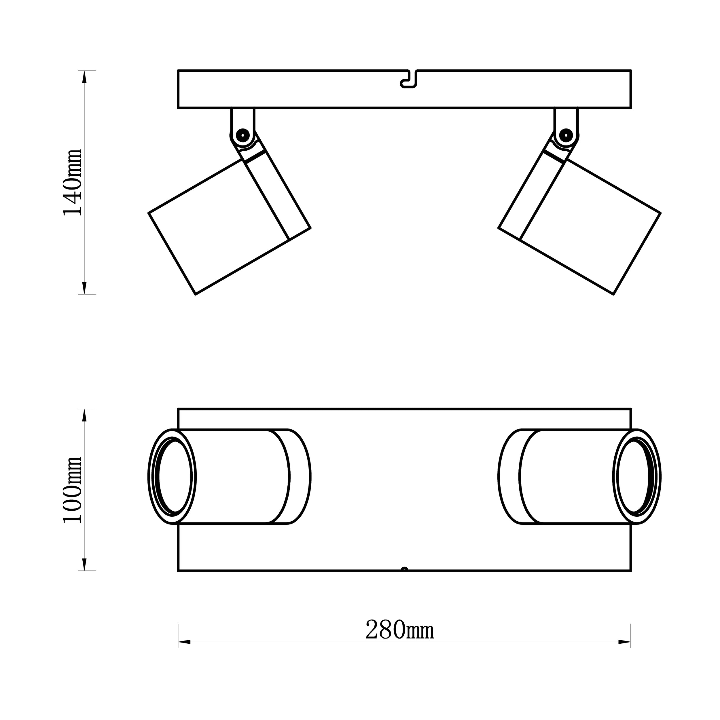 Aquavive plafondspot Irminio zwart 2xGU10 5W