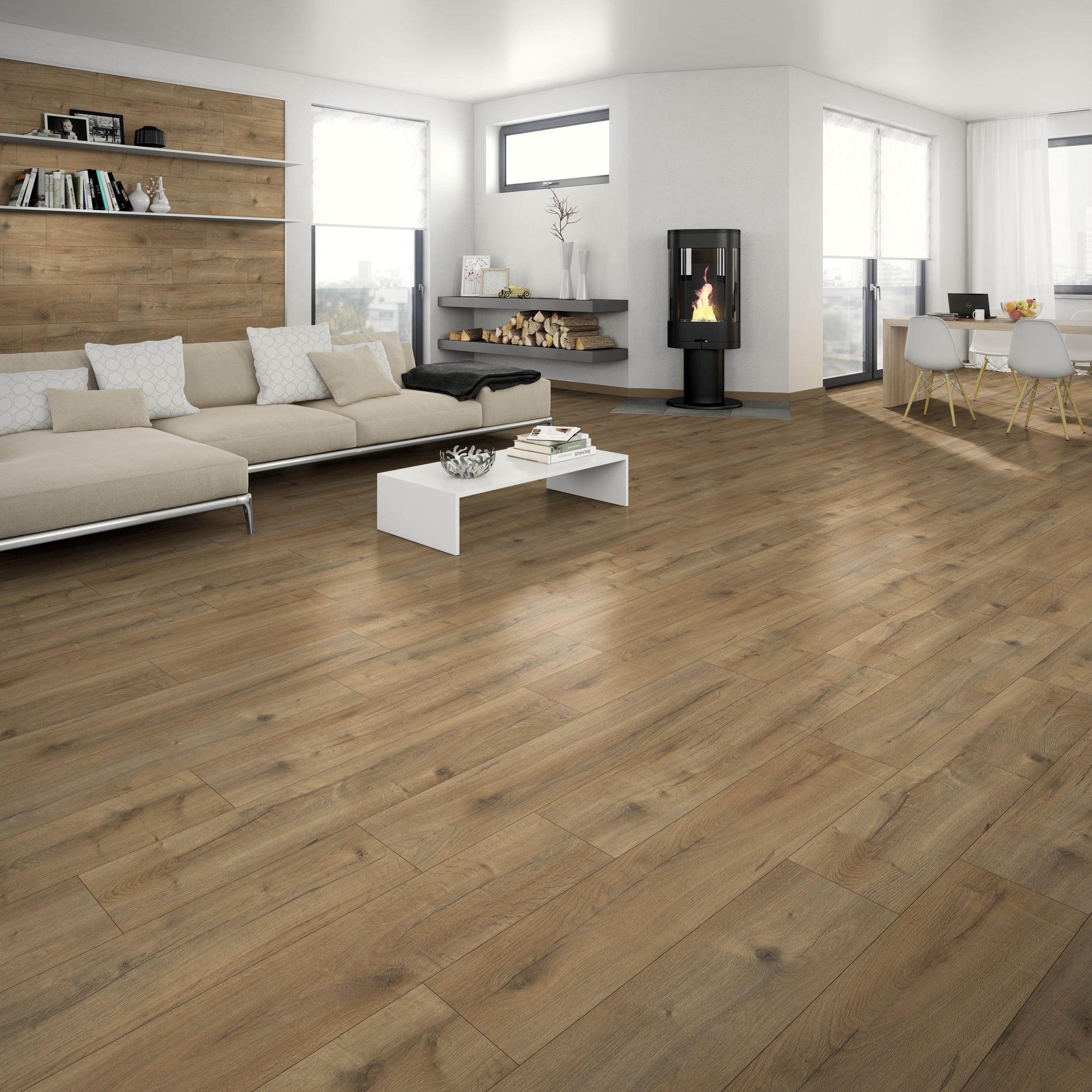 DecoMode laminaat Aqua Large Zanzibar 4-zijdige V-groef 8mm 2,543m²