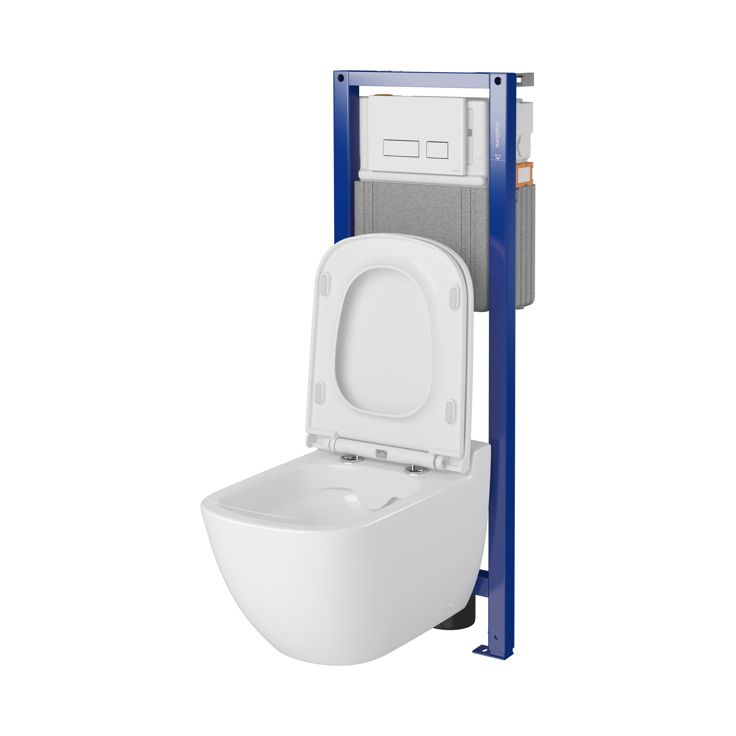 Aquazuro inbouwreservoir set Iris 2 | Quick release & Soft-close toiletzitting | Randloos toiletpot