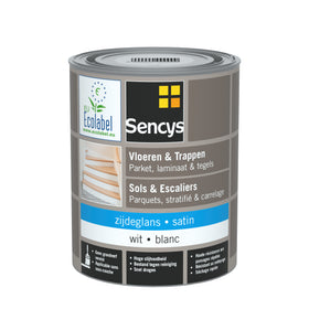 Sencys Hout- en tegelvloerverf wit satijn 750ml