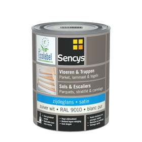 Sencys hout- en tegelvloerverf RAL9010 satijn 750ml