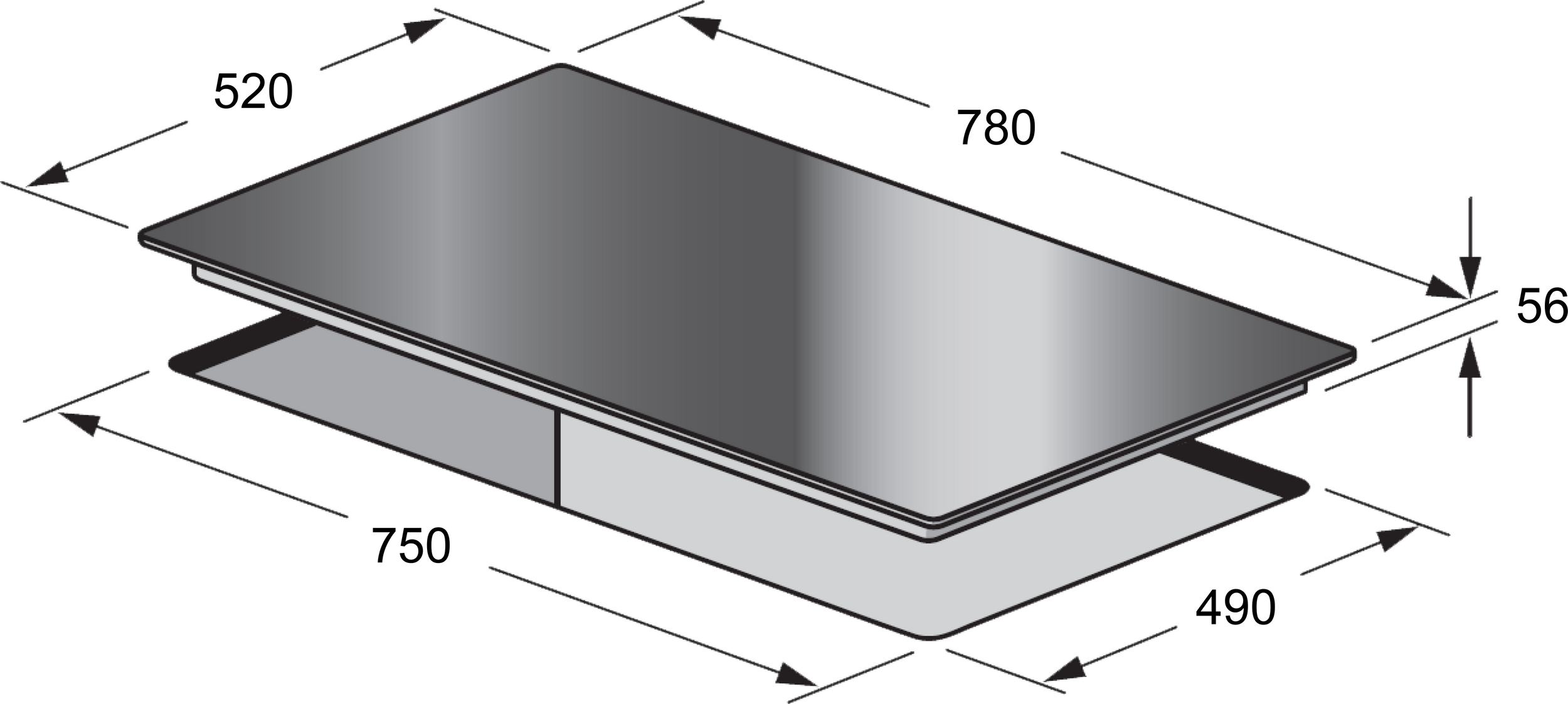 Tecnolux inductiekookplaat 78 cm PIIT 7840011 K