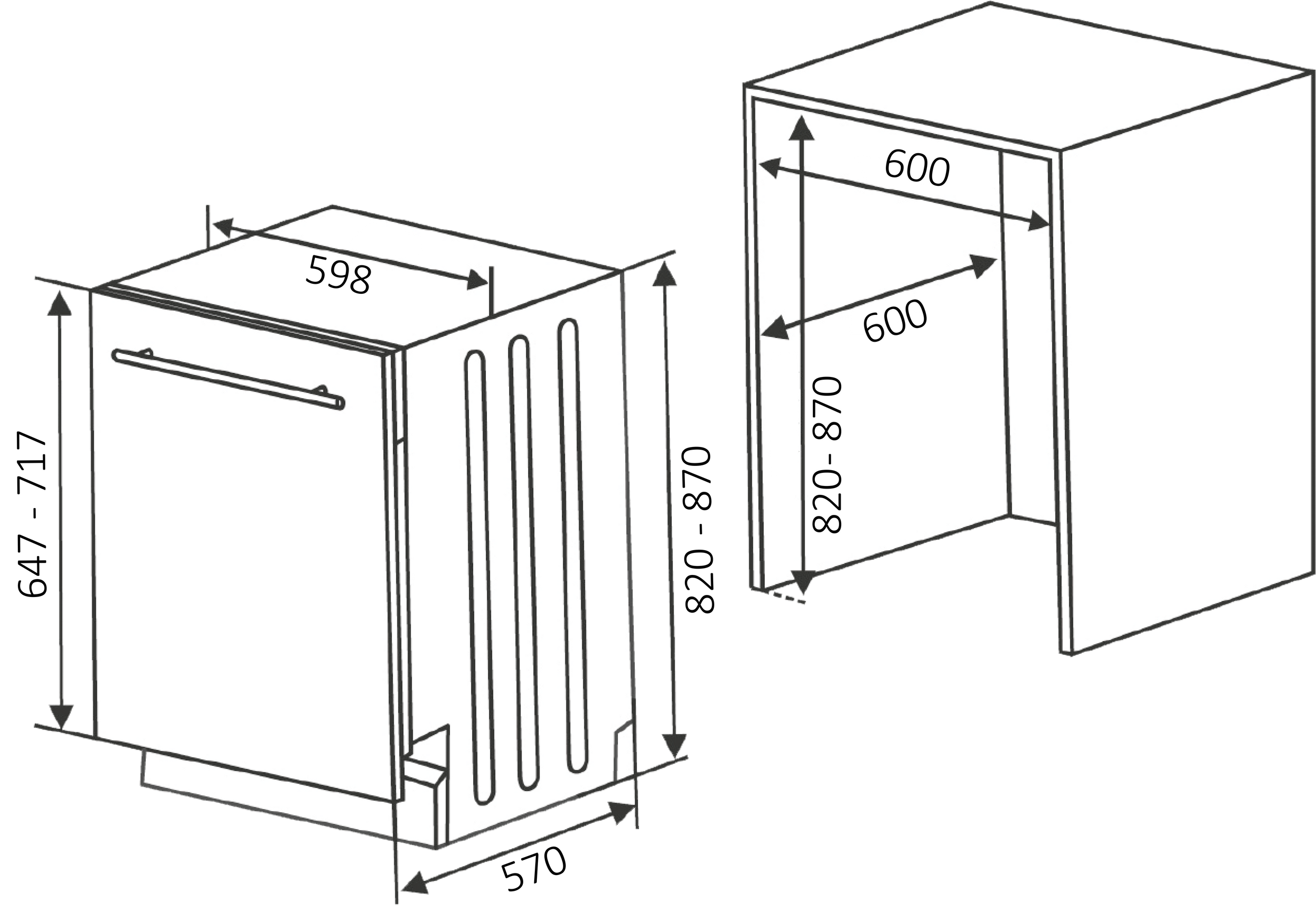 Electrum vaatwasser volledig integreerbaar DWFI6001 wit