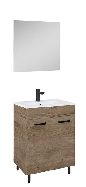 Ava 60 2D badmeubelset eik en zwart