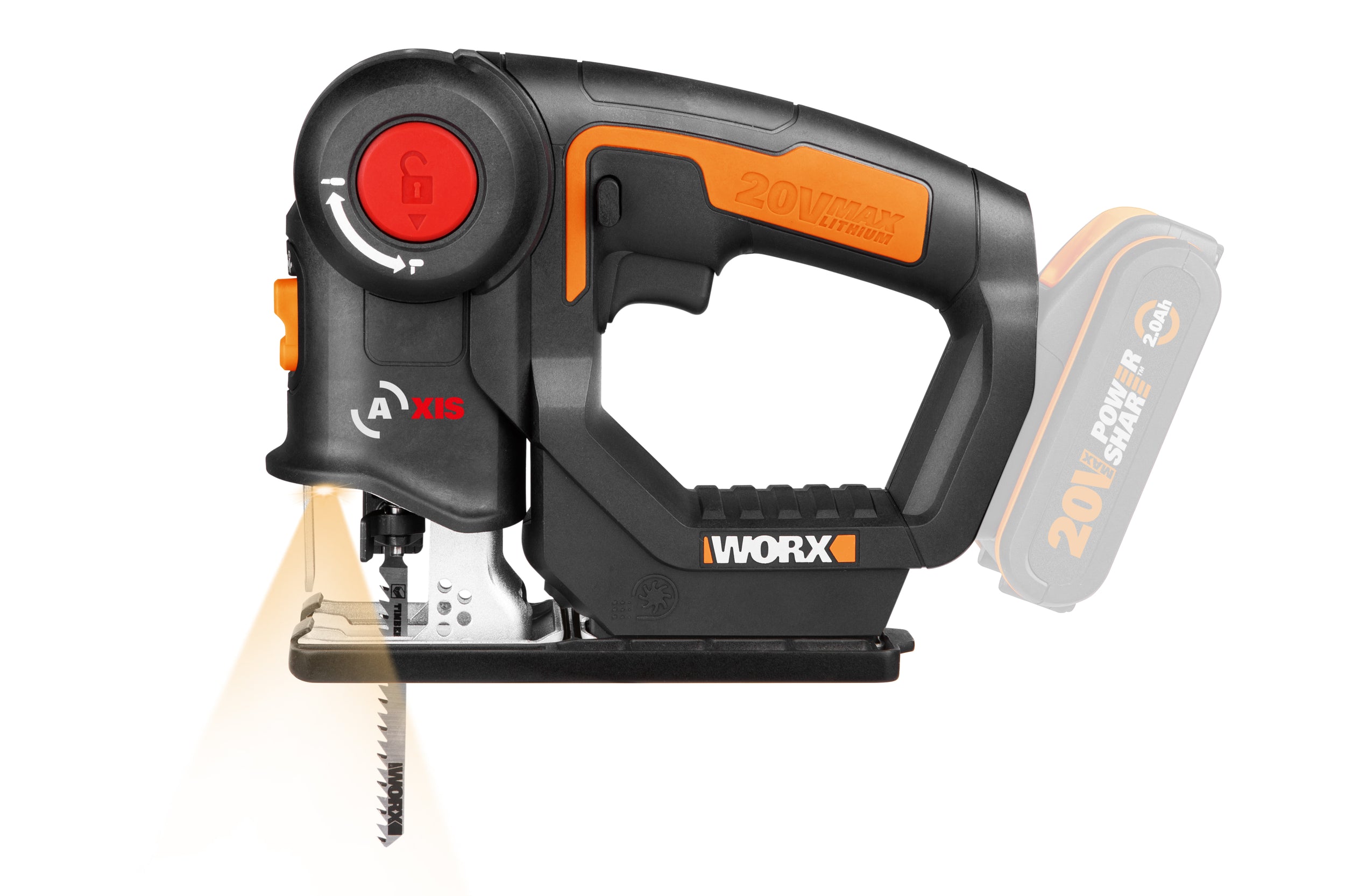 Worx reciprozaag/decoupeerzaag WX550.9 Trans4mer 20V (zonder accu)