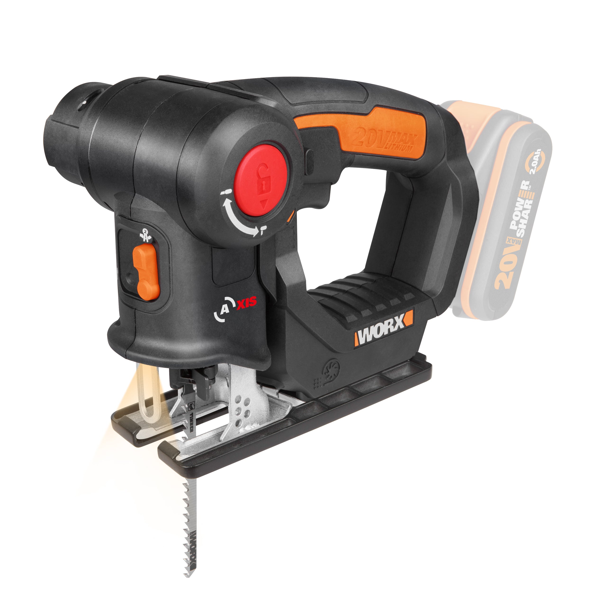 Worx reciprozaag/decoupeerzaag WX550.9 Trans4mer 20V (zonder accu)