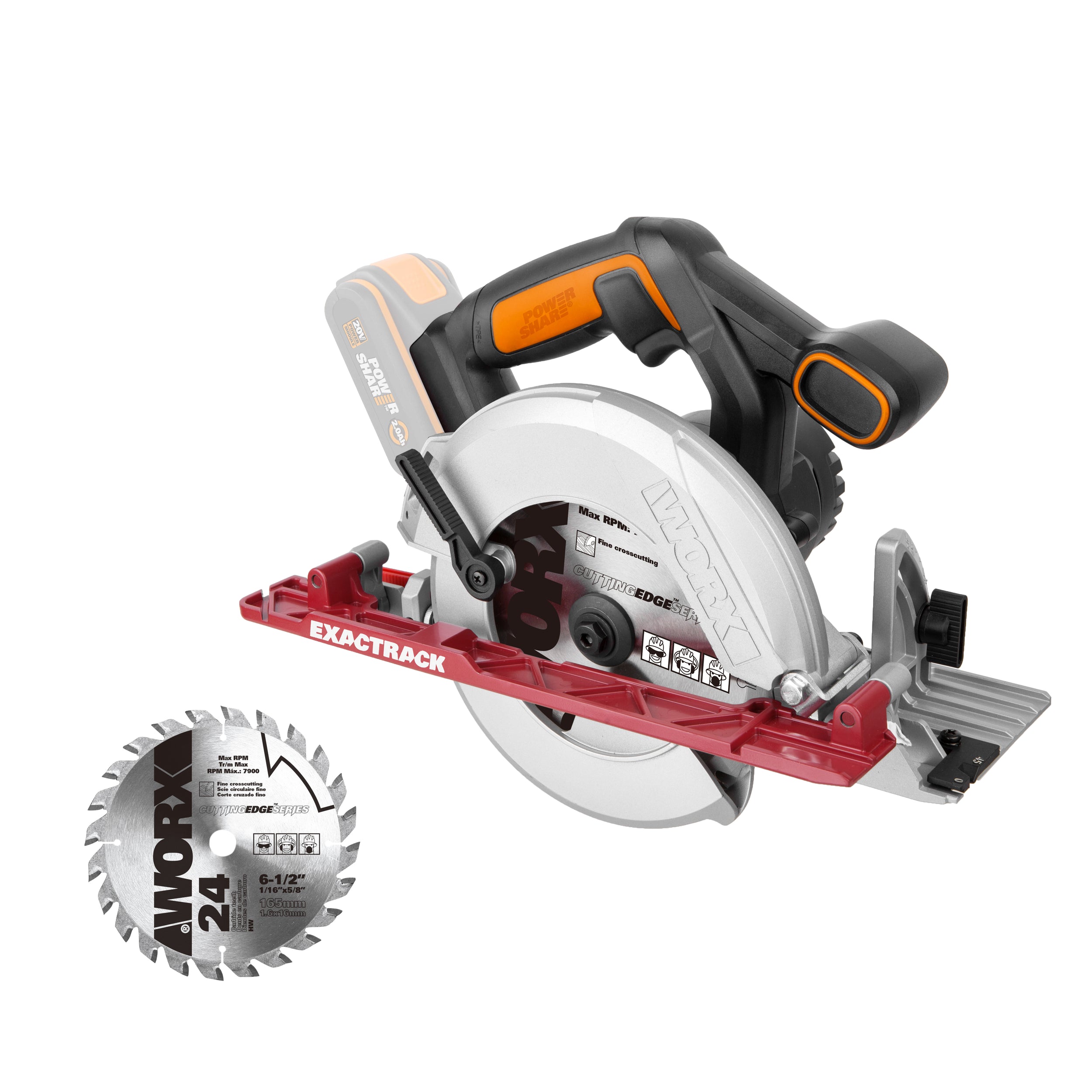 Worx cirkelzaag WX530.9 20V (zonder accu)