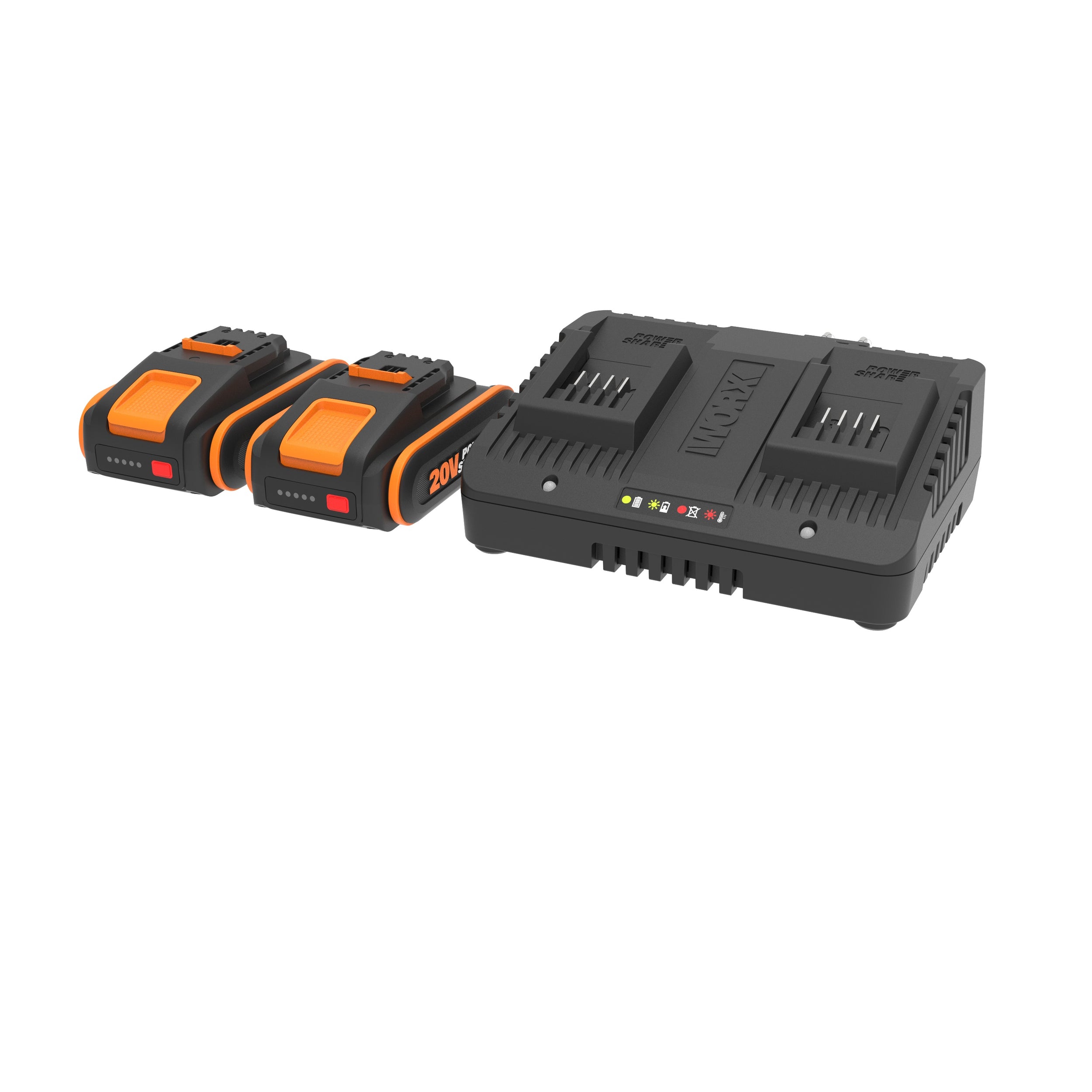 Worx batterij + dubbele lader WA3610 20V 2Ah
